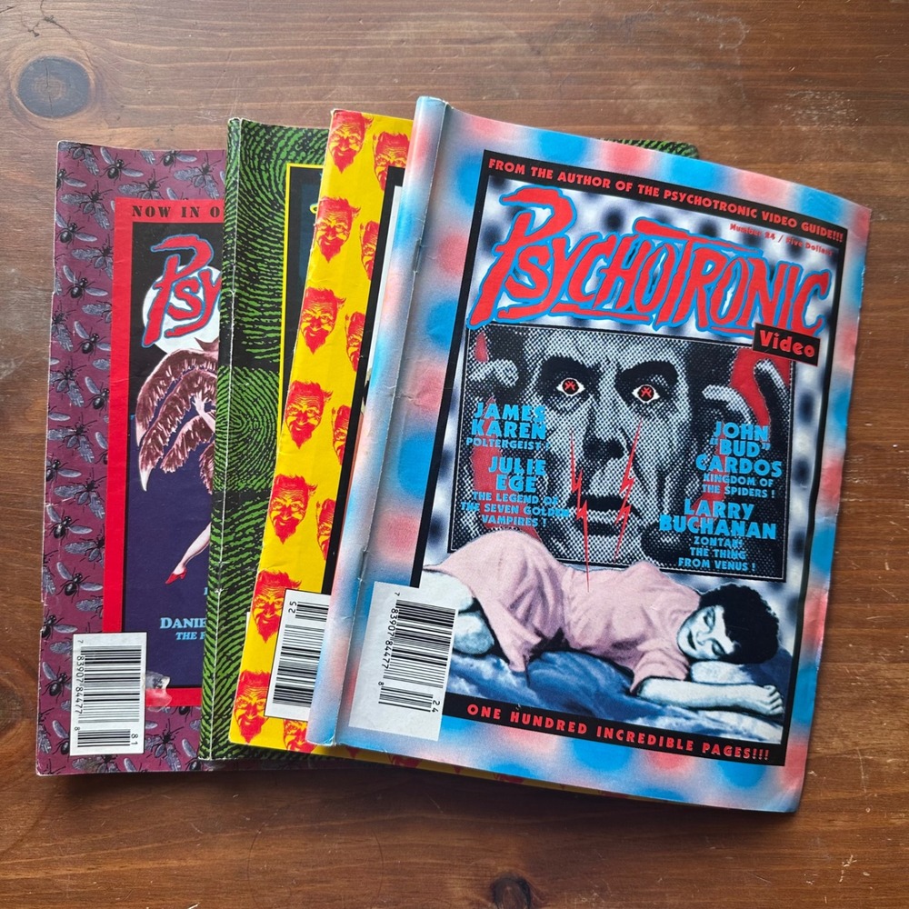 Vintage Psychotronic Video Magazine Lot Issues 24-27 Cult B-Movie Horror 90s